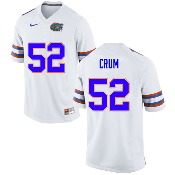 Men #52 Quaylin Crum Florida Gators College Football Jerseys Sale-White - Click Image to Close